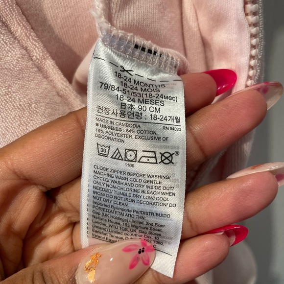 Baby GAP Pink Terry Romper with Unicorn Hood 18-24 months - Picture 7 of 7